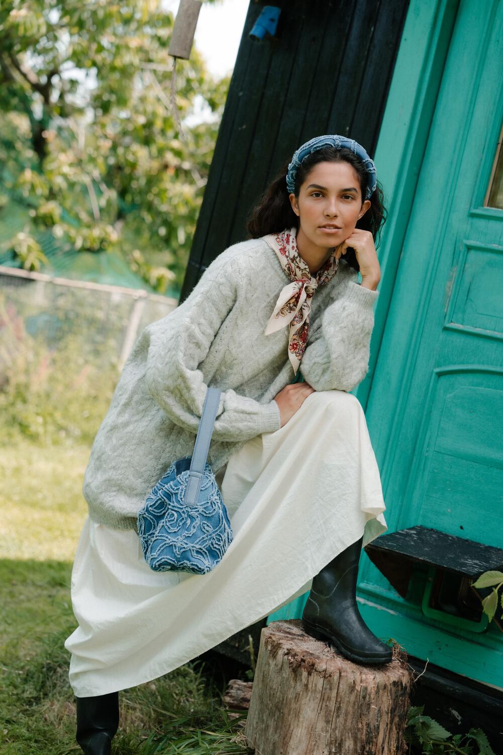 Flowa Denima Fraya taske, small - denim
